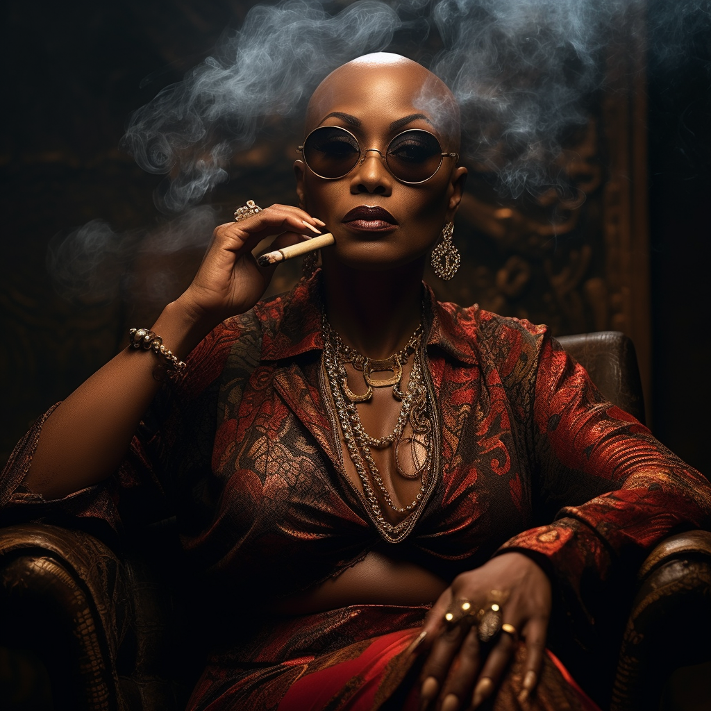 loopnla_african_american_bald_women_smoking_a_cigar_-stylize_2_900fb5f5-6d37-4563-9fea-52612d00e3a2.png